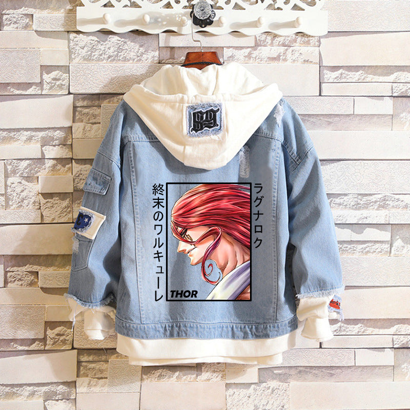 Comic Denim Jacket Anime Men and Women Cowboy Coat Top
