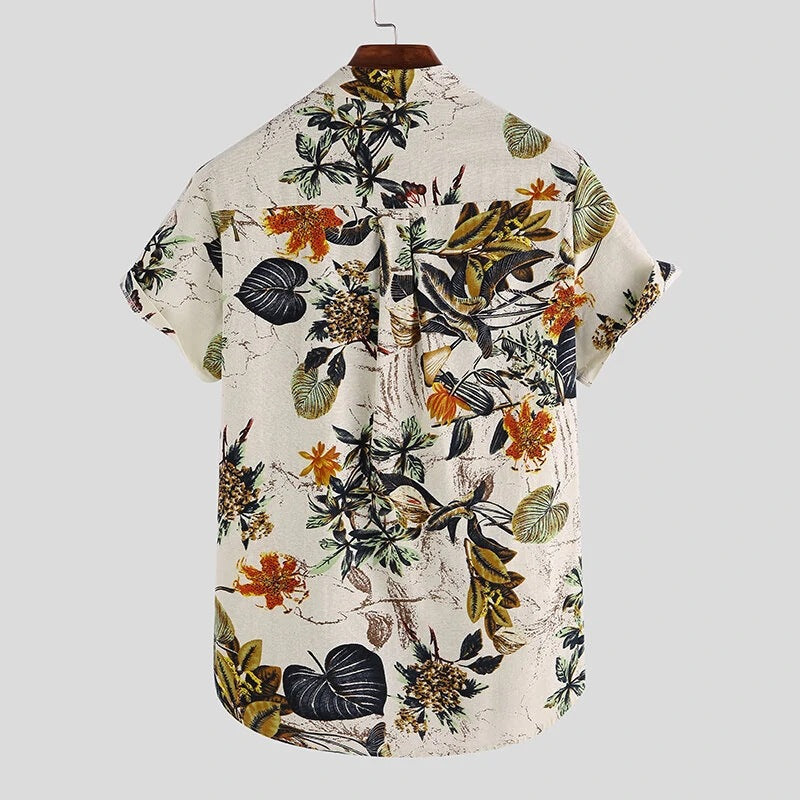 Men Hawaii Shirts Men's Casual Short Sleeve Shirt