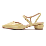 Nude Block Heels Closed Toe Casual Fashionable