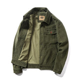 Corduroy Varsity Jacket Autumn Winter Coat Men's Fleece Jacket Retro Short Overalls Berber Fleece Coat
