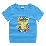 Children Pokemon Pikachu T Shirt Summer Clothing Short Sleeve T-shirt Cotton Leisure Sports