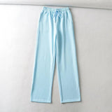Women Fall Fall Four-Color Side Slit Pants Elastic Waist Sports Trousers