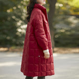 Women Winter Coats Puffer Jacket Down Coat Down Jacket Female Winter Loose Plaid White Duck Down Coat