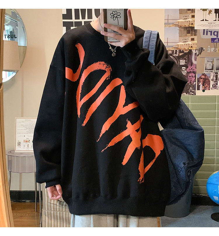 Men Sweatshirts Sweater Men's Autumn Loose round Neck Long Sleeve