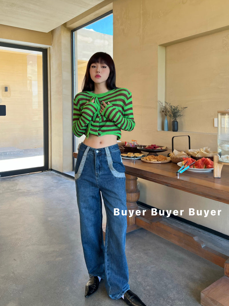 Julia Fox Low Rise Trousers Autumn Washed Wide Leg Straight Denim Trousers