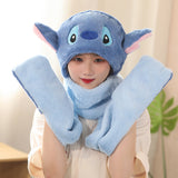 My Melody Hat Cartoon Autumn and Winter Hooded Scarf Gloves Female Cute Melody Fashionable Warm Scarf and Hat One  Kulomi