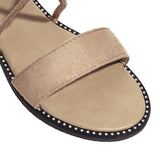 Flat Dress Sandals Summer Square Heel Solid Color Buckle Hollowed Leisure Sandals for Women