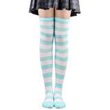 Winter Chunky Cable Thick Knit Thigh High Socks Long Stockings Boot Christmas Stockings Striped Hold-Ups Female Stockings