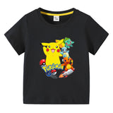 Children Pokemon Pikachu T Shirt Children Summer Clothing Short Sleeve T-shirt