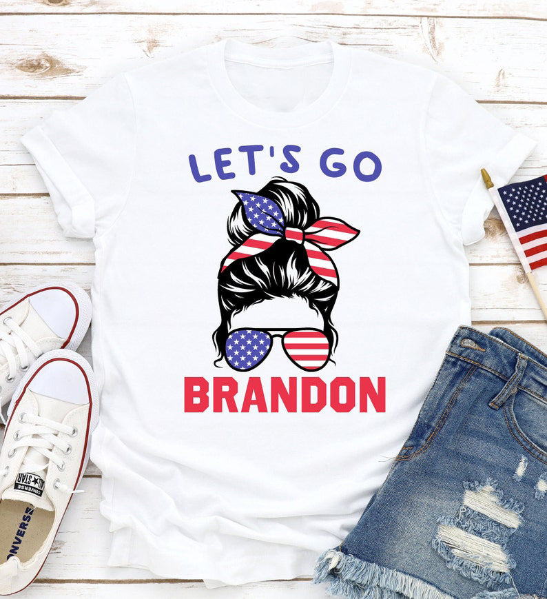 Let'S Go Brandon T Shirt Briden Girl Printed Short Sleeve Round Neck T-Shirt