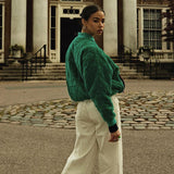 Brown Cropped Varsity Jacket Loose Baseball Uniform Coat