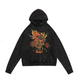 Present Thoroughbred Doberman Dog Print Hoodie Vintage Distressed Printed Hoodie Sweater for Men and Women