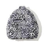 Mens Fall Outfits Leopard Print Full Printed Thickened Cotton Padded Coat High Street Loose Bread Jacket Men's Coat