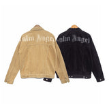 Palm Angels Jacket Angel Letter Corduroy Workwear Jacket Men 'S Jacket