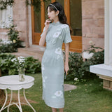 Women Cottagecore Dress Vintage Women'S Cheongsam Women'S Long Dress