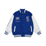 Baby Blue Varsity Jacket Loose Casual Fashion For Men And Women