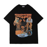 Oversized 90S T Shirt Hip Hop Rap Dark Style Character Printed Short Sleeve T-shirt Men and Women