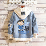 Comic Denim Jacket Hooded Men's and Women's Coats Top
