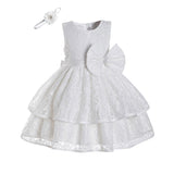 Toddler Girls Sequin Gown Dress Summer Lace Bow Princess Dress Babies' Dress Dress