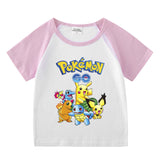 Children Pokemon Pikachu T Shirt Short Sleeve T-shirt Cotton Leisure Sports