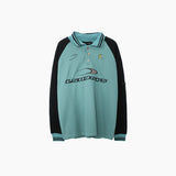 Mens Fall Outfits Oversize Vintage Basketball Sports Style Lapel Long Sleeve T-shirt for Men