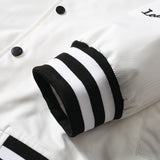 White Varsity Jacket Leaveland Maple Leaf Baseball Uniform Men 'S Youth Autumn Fashion Casual Jacket Baseball Collar Coat