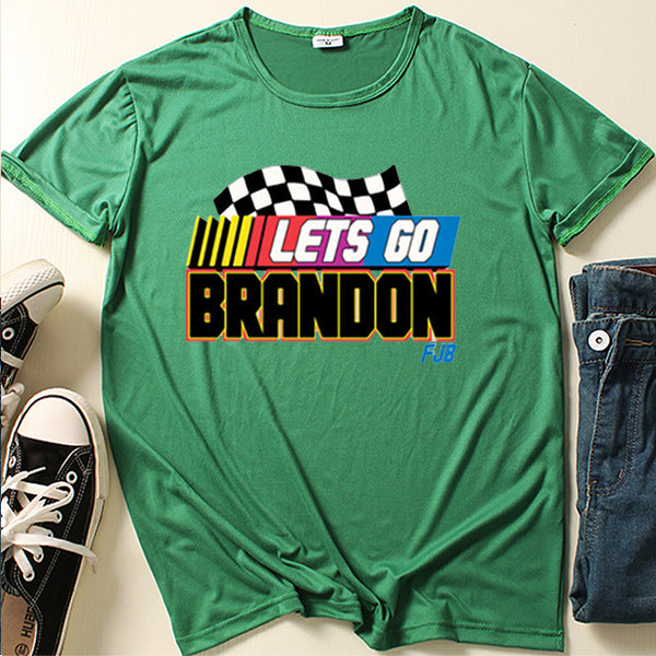 Let'S Go Brandon T Shirt English Letter Short Sleeve T-Shirt