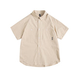 Men T-Shirt Summer Solid Color Shirt Retro Short Sleeve Men