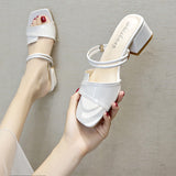 Nude Block Heel Peep Toe Sandals