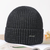 Men Winter Hats Winter Woolen Hat Gray Hat Fleece-Lined Autumn and Winter Female Beanie Hat