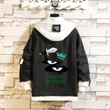 Comic Denim Jacket Hooded Men's and Women's Coats Top