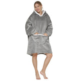 Hoodies Blankets Velvet Padded Loose Long Hooded Coat Flannel Lazy Sweater