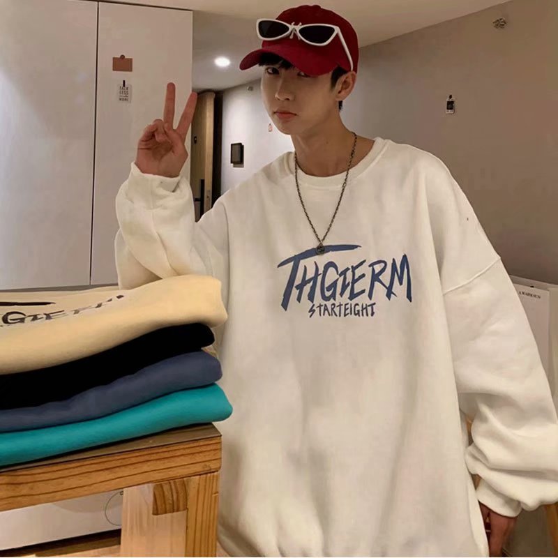 Men Sweatshirts round Neck Sweater Men's Autumn Loose Spring and Autumn