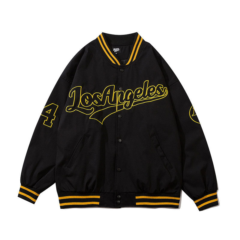 Mens Fall Outfits Vintage Old School Letter Embroidered Bomber Jacket Couple Baseball Uniform Men's Coat