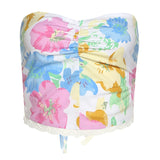 Music Festivals Rave Outfits Girls Tops Summer Women 'S Lace Stitching Fashion Printing