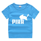 Children Pokemon Pikachu T Shirt Summer Cotton Short Sleeve T-shirt Sports