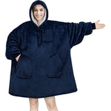 Hoodies Blankets Autumn and Winter Solid Color Plaid Lazy Blanket Multi-Pocket Leisure