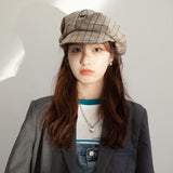 Check Beret Hat Spring/Summer Thin Beret Fashion Plaid