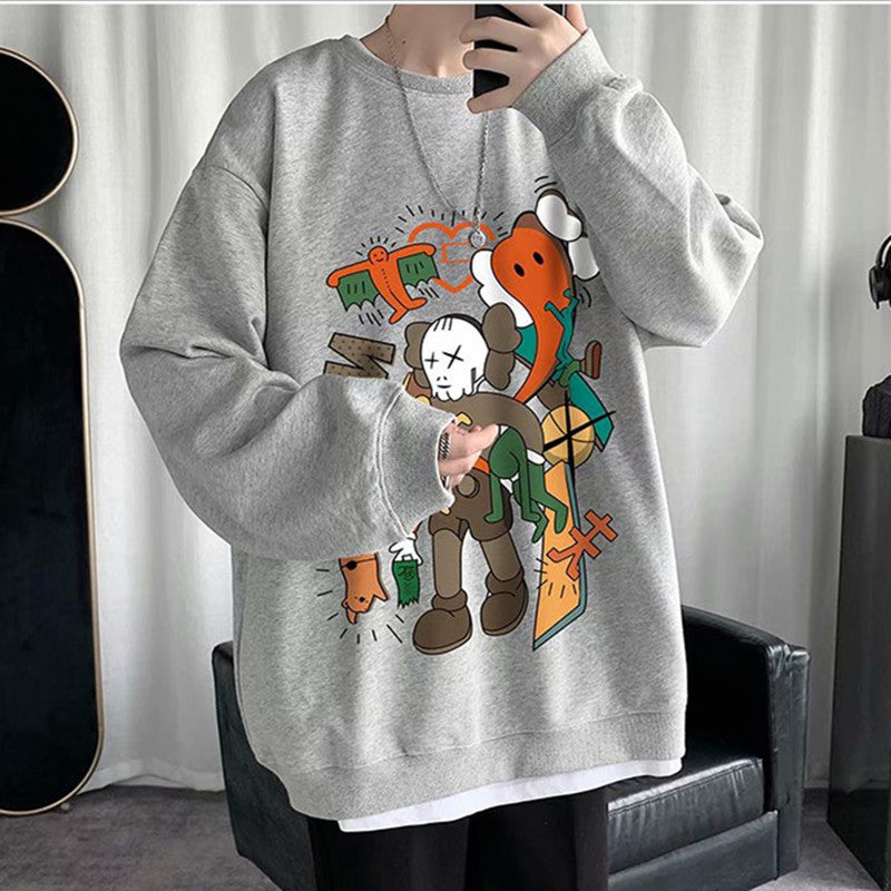 Men Sweatshirts Long Sleeve Men Hip Hop Loose Casual Sweatshirt