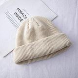 Toboggan Hat Women's Trendy Autumn and Winter Knitted Woolen Cap Winter