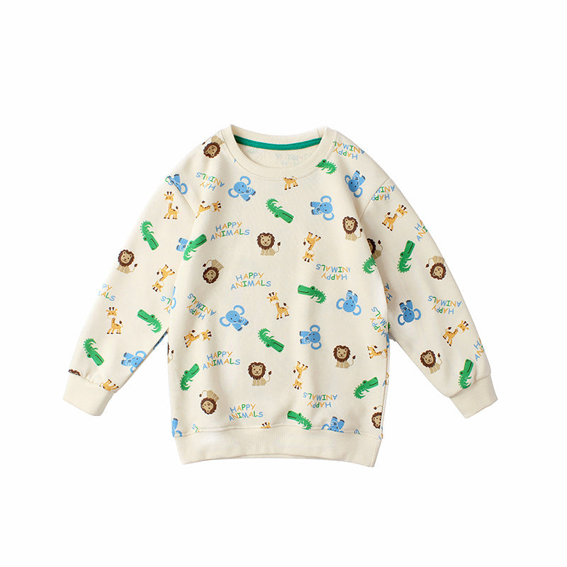 Children Boy Hoodie Spring and Autumn Children Long-Sleeved Sweater Terry
