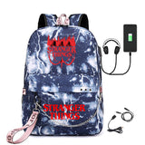 Stranger Things Hellfire Club Backpack Stranger Things Printed USB Backpack Student School Bag