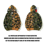 Bape Military Hoodie Men And Women Hooded Cardigan Sweater