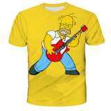 Homer Simpson Shirt Casual Summer Digital Printing Loose Short Sleeve