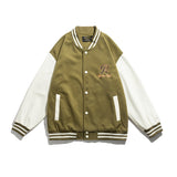 Vintage Letterman Jacket Autumn College Style Embroidered Coat