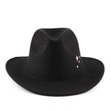 Cowboy Hats Men's and Women's Autumn and Winter Felt Jazz Top Hat Curved Brim Hat