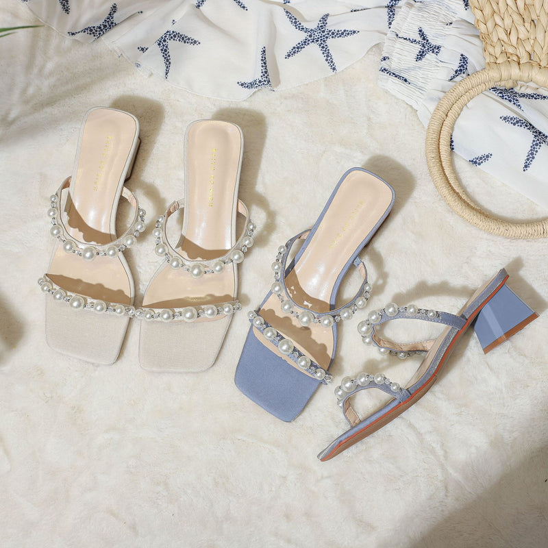 Nude Strappy Block Heels Chunky Heel Sandals
