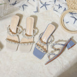 Nude Strappy Block Heels Chunky Heel Sandals