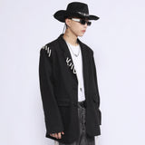 Men's Casual Suit Man Blzer Hand-Threading Solid Color Suit Coat Men's Loose Lapels Casual Small Suit