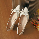 Nude Block Heels Closed Toe Women's Autumn Low Heel Square Toe Shoes